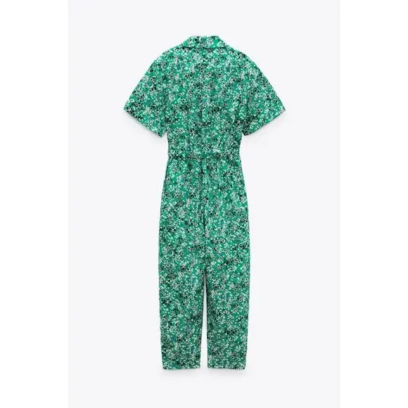 Zara Floral Printed Cotton Jumpsuit - Picture 11 of 13